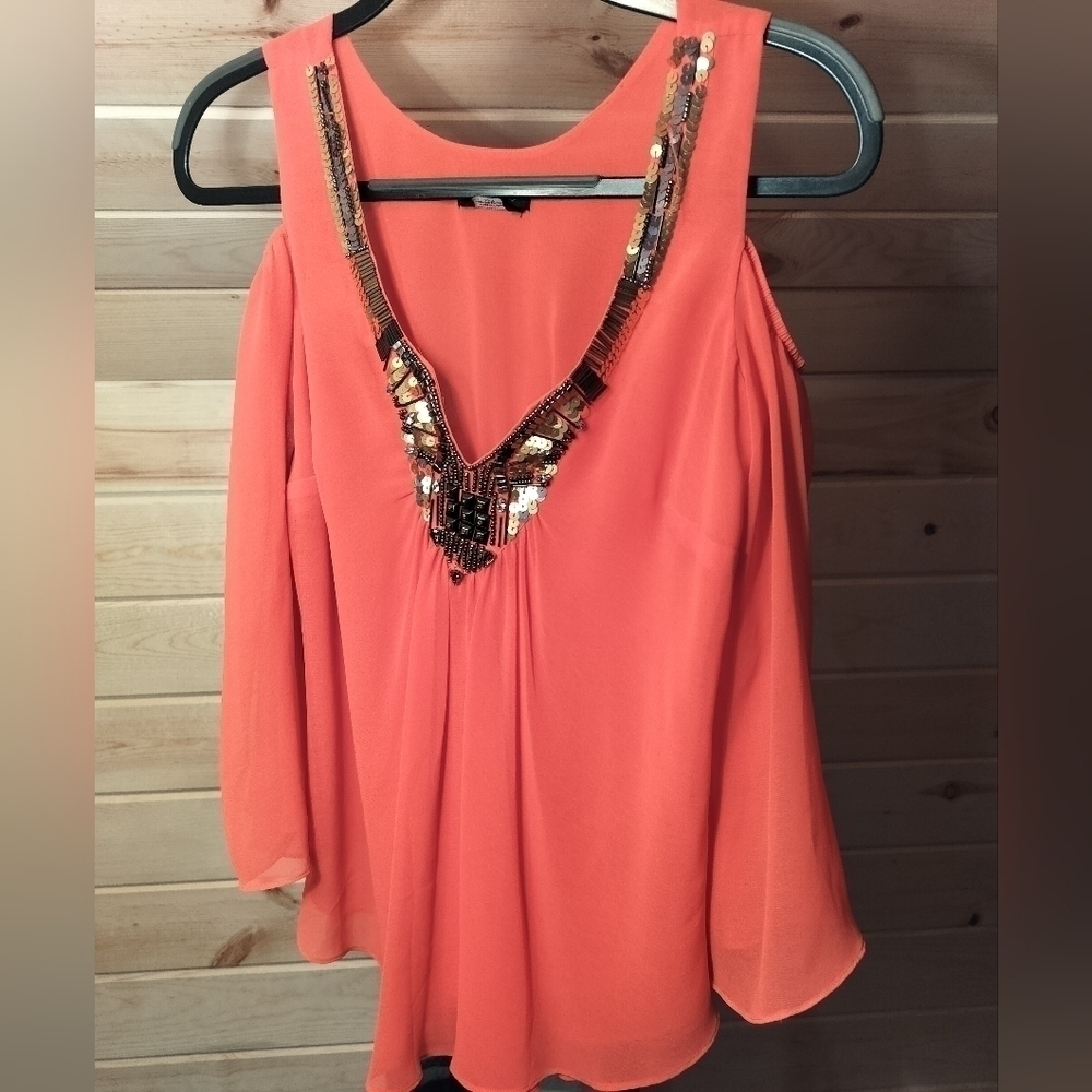 Bebe orange sequins Top Size XS